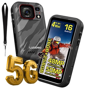 LAGENIO Eagle Pro 4" Mini Bulk Wholesale OEM 48MP Action Camera IP68 Waterproof Android 16 5G Rugged Smartphone