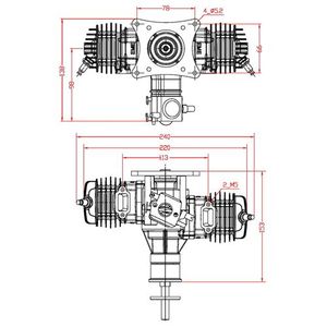 Motor de Gasolina <span class=keywords><strong>EME</strong></span> de 70cc, 7000 RPM, Bicilíndrico, <span class=keywords><strong>Dos</strong></span> Tiempos, Escape Lateral, Refrigerado por Aire, para Avión RC, Dron, VTOL - Product Image 5