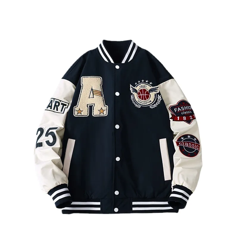 Custom Jack Herfst En Winter 2024 Zware Gewicht 700G 100% Polyester Baseball Jack Retro Jas Print Plus Size Herenjas