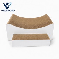 M Curve Griffoir pour chat et mobilier de détente incurvé en carton ondulé, deux pièces, pour intérieur, vente en gros