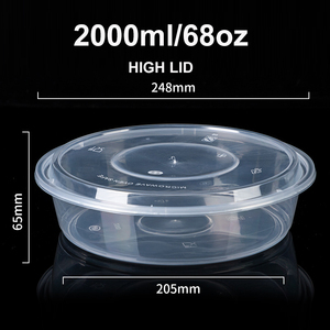 Restaurant Supermarché Ferme En Plastique Grand Rond Salade Fromage <span class=keywords><strong>Plateau</strong></span> Repas Fruits <span class=keywords><strong>De</strong></span> <span class=keywords><strong>Mer</strong></span> Cuit Snack Soupe Bol Boîte D'emballage Alimentaire - Product Image 5