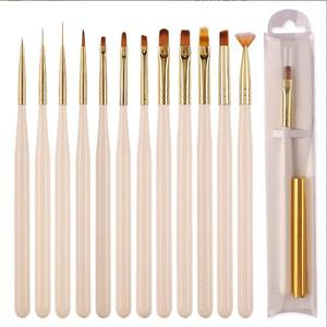 Blanc 12 UV Gel Nail Art Pinceau Peinture Manucure Acrylique Nail Liner Brosse et Stylo Dotting Fournitures Nail Art - Product Image 1