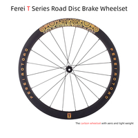 Jeu de roues de vélo de route en carbone Ferei T Series 700C, frein à disque Center Lock, profondeur de jante 45/45 mm, rayons Sapim Cx-Ray, moyeu AOTOAO
