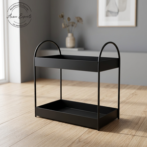 2 Tier Standing Rack Countertop Organizer Iron Vanity <b>Tray</b> Used for Cosmetic <b>Makeup</b> Decorative Storage and Kitchen Serving - Product Image 1
