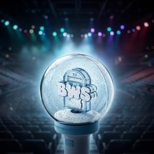 BYEON WOO SEOK Official <b>Light</b> Stick BWS Logo Snow <b>Globe</b> Design Plastic Blue Korean Universal Age Suitability - Product Image 3