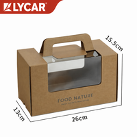 Caja de Regalo Portátil para Naranjas LYCAR, Empaque de Frutas en Papel Kraft con Ventana, Asa e Impresión de Logotipo Personalizado