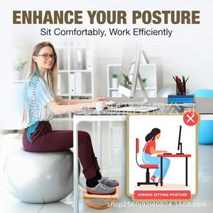 Repose-pieds en bois réglable, planche d'équilibre antidérapante en bois massif, support pour les jambes au bureau pour la correction de la posture et le confort - Product Image 1