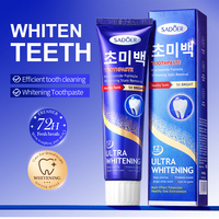 Dentifrice blanchissant à la nicotinamide SADOER en marque propre, 100g, haleine fraîche, nettoyage en profondeur, dents blanches, élimine les taches, logo personnalisé OEM