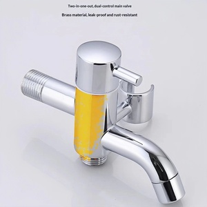 Pistolet pulvérisateur WC à une entrée et deux sorties, <span class=keywords><strong>mini</strong></span>-vanne d'angle, buse de chasse d'eau pressurisée pour toilettes domestiques - Product Image 4