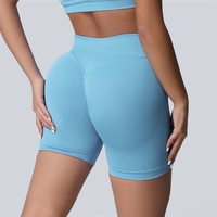 Celana Yoga High Waist Seamless Eropa dan Amerika, Celana Fitness Wanita Penyangga Perut, Pakaian Luar Lari, Bahan Spandex/Nylon, Sudah Dicuci