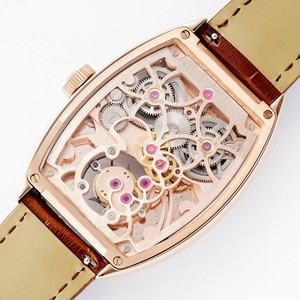 Reloj de Lujo para Hombre, con Moissanita en Oro Rosa, Diseño de Barril, Mecánico, Totalmente Automático, Tourbillon, Deportivo, de Alta Calidad, para Negocios - Product Image 5
