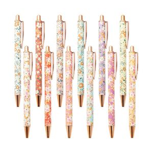 Trendy Aesthetic Press Ballpoint Pens with <b>Glitter</b> - Cute Pastel Stationery for Students & Gift Ideas - Product Image 1