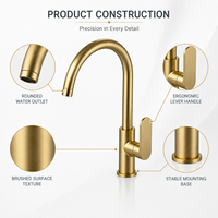Robinet de lavabo à col de cygne à poignée unique, vente directe usine, pour distributeurs et projets OEM personnalisés