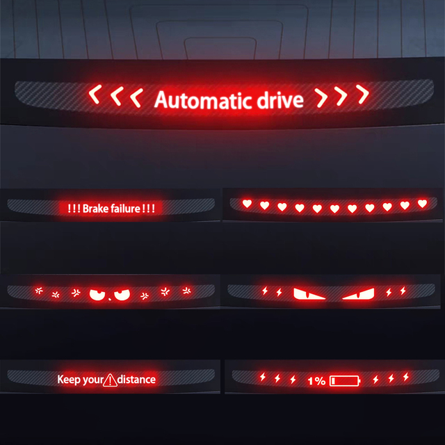 For Tesl a Model 3 Y Customized Car High Mounted Brake Acrylic Projection Decorative Board Decal Top Tail Light Emblem Stickers