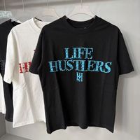 Camiseta de Manga Corta de Algodón Puro con Estampado de Letras Básico de Color Sólido para Parejas, Estilo Moderno
