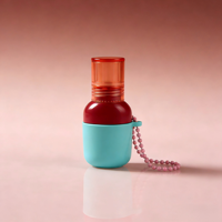 Mini tube de brillant à lèvres en ABS en forme de bouteille avec bouchon à vis – Contenant cosmétique bicolore avec cordon perlé pour soins de la peau