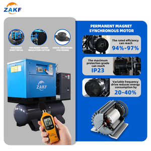 Compresor de Aire de Tornillo Estacionario ZAKF Industrial Equipment 5.5kw 7.5hp 4 en 1, Lubricado, Refrigerado por Aire, con Alimentación de CA, 150 Litros de Aire - Product Image 2