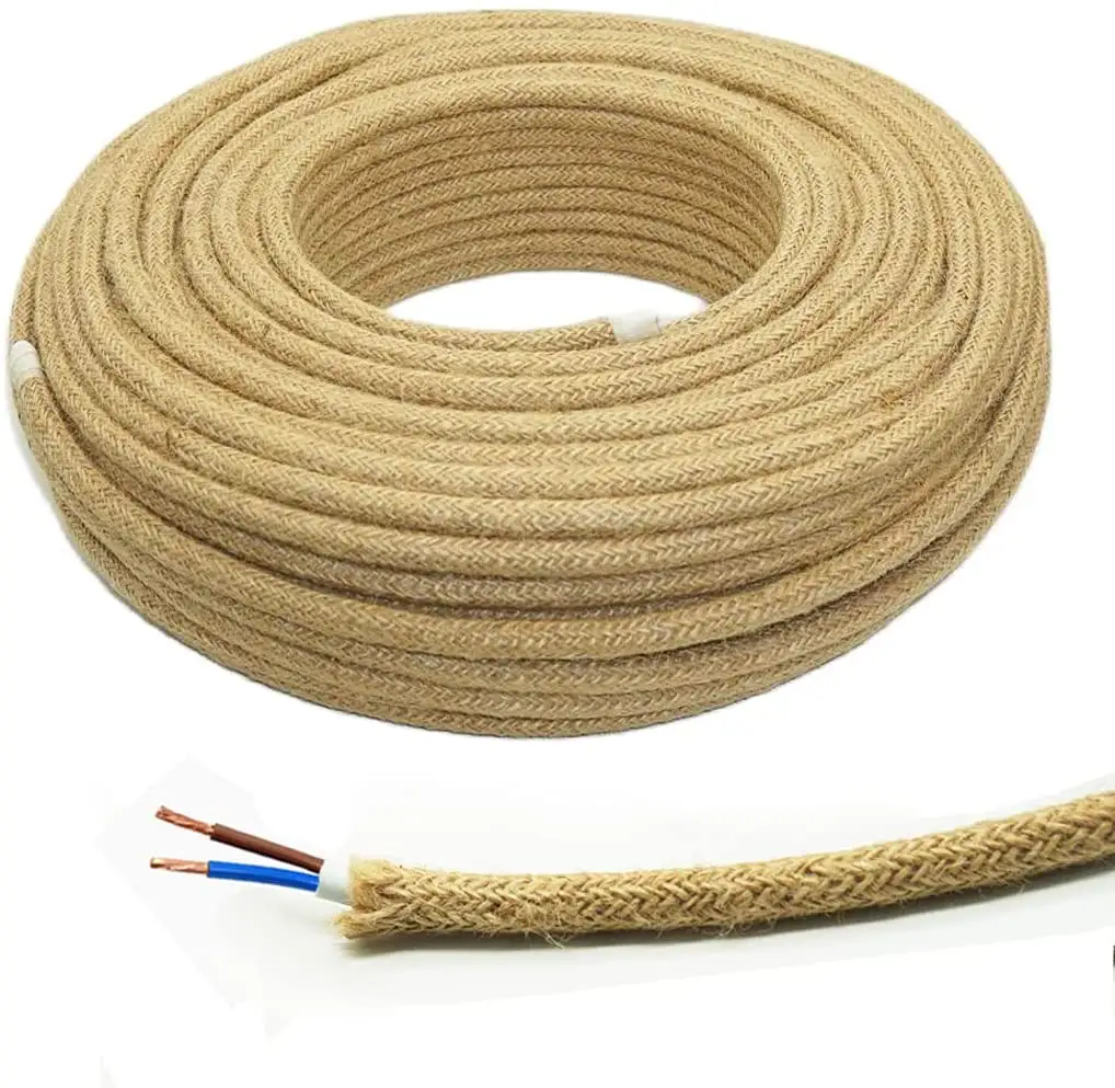 Cable de tela eléctrica, cubierta de algodón, alambre eléctrico antiguo para bombilla Vintage, luz colgante y otros Industrial antiguo DIY