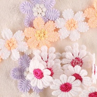 Dentelle en maille 100 % polyester écologique, largeur 4 cm, broderie florale à la machine, décoration DIY pour sacs/vêtements/chaussures/chapeaux