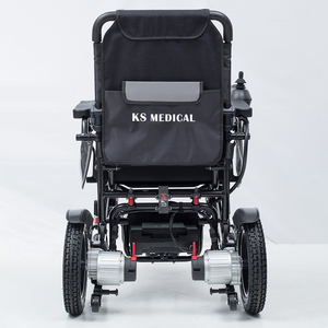 KSM-606 Foldable Electric Wheelchair with Allterrain Wheels Dual Brakes Portable Medical Equipment for Disabled <b>Physical</b> Therapy - Product Image 1