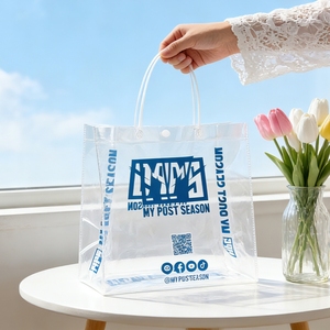 Eco Friendly Custom Logo Size PVC Tote Bag Promotional Gift Bags Reusable Shopping Bags Letter Pattern