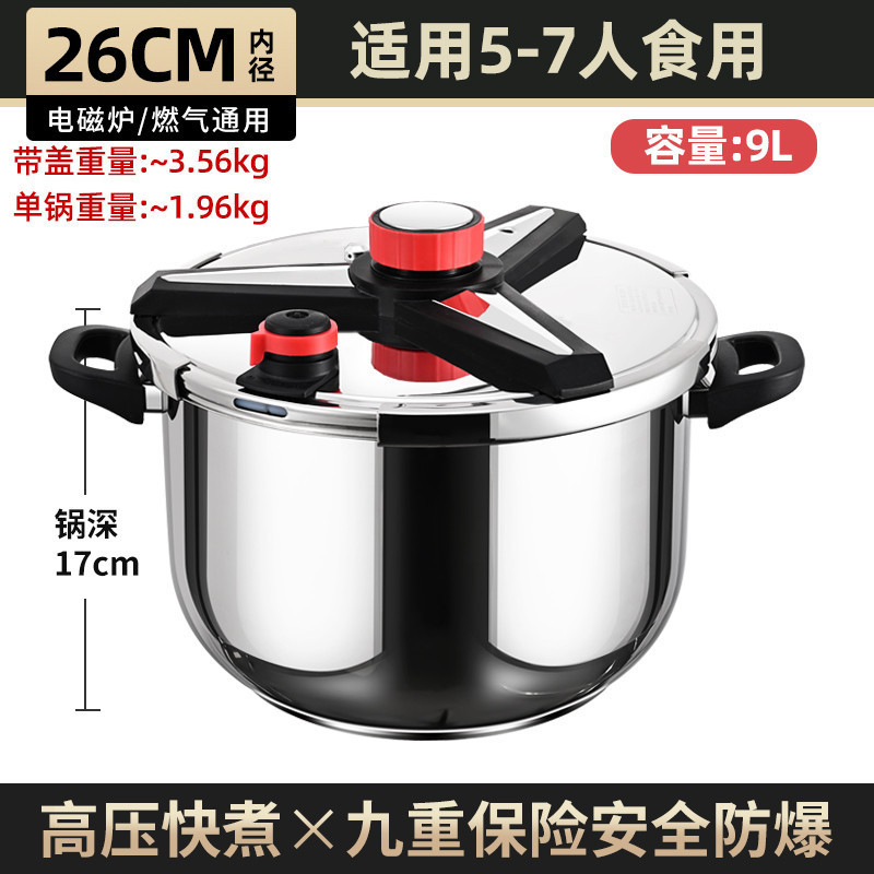26cm 9L [Upgraded 316 Stainless Steel, Thickened Explosion-Proof]