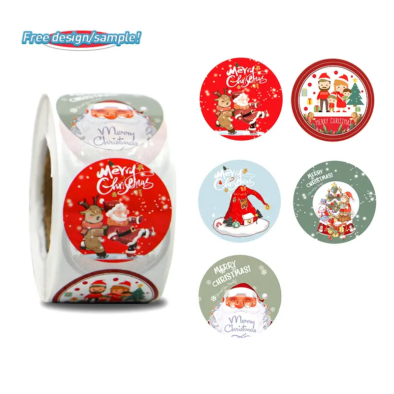 Merry Christmas Stickers Christmas Theme Seal Labels Stickers For DIY Gift Baking Package Envelope Stationery Decor