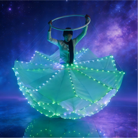 Robe LED RVB pleine couleur lumineuse, costume de scène lumineux, grande jupe scintillante pour festival de musique, danseuse de boîte de nuit