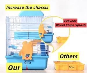 Doğrudan fabrika satış lüks çift Villa Hamster kafes katı desen küçük bahçe fare malzemeleri oyuncaklar plastik paketlenmiş kutu - Product Image 5