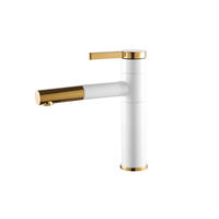 Robinet de lavabo de salle de bain moderne à bec rotatif à 360°, monocommande, en laiton massif, avec cartouche céramique, mitigeur chaud/froid