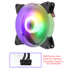 Ventilador de caja RGB de 12cm al por mayor, ventilador de refrigeración de chasis de ordenador pequeño de 6 pines externo/interno silencioso y luminiscente de alta calidad - Product Image 2