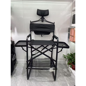 Nouvelle chaise pliante de style européen, chaise de coiffeur à dossier haut, chaise de maquillage portable et multifonctionnelle, chaise de réalisateur d'extérieur - Product Image 1