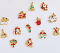 Pendentifs en acier inoxydable, breloques de la série Noël, breloques à effet goutte d'huile, accessoires, breloques festives de Noël, breloques mignonnes