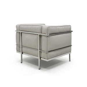 Chaise longue en cuir minimaliste moderne avec design capitonné, canapé modulaire pour bureau, salon, appartement, hôtel - Product Image 2