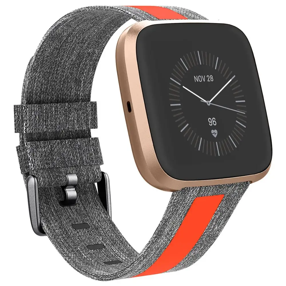 For Fibit Versa Band Nylon Woven Fabric Smart Watch Wrist Strap For Fitbit Versa 2 Smartband Accessories with Metal Clasp