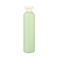 Emballage cosmétique écologique 200 ml 300 ml 400 ml 500 ml, flacon de lotion pour le corps en plastique HDPE vert souple avec couvercle en bambou