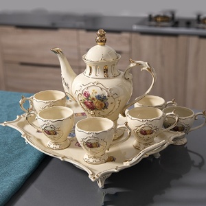 Low Priced European Style Palace Rose Pattern Afternoon Tea Coffee Set - Product Image 2