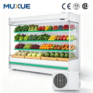 <span class=keywords><strong>Vitrine</strong></span> Réfrigérée OEM <span class=keywords><strong>2m</strong></span> à Rideau d'Air pour Supermarché, Présentoir Multicouche Ouvert pour Fruits et Légumes avec Condensation à Distance - Product Image 1