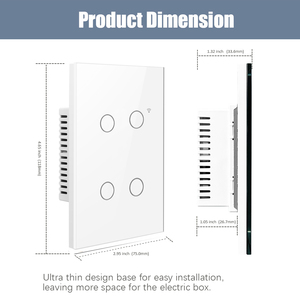 EU chúng tôi 4 gang Glass Bảng điều chỉnh ánh sáng Wifi chuyển tuya chuyển đổi thông minh app điều khiển Tấm kính thông minh tường chuyển đổi - Product Image 3