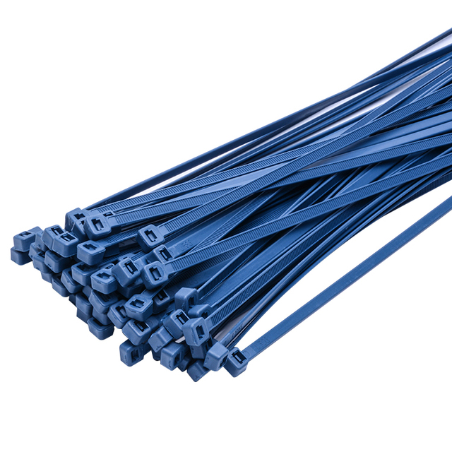 Self-Locking Blue Metal Detectable Nylon66 Cable Ties 100mm-370mm ROHS+CE+REACH Certified for Industrial Electrical Applications