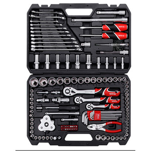 Yiertuo-Juego de llaves de vaso métricas de 1/2 pulgada, kit de mantenimiento automotriz de 126 piezas, para reparación de automóviles, uso mecánico, acero al cromo vanadio - Product Image 1