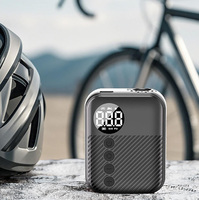 Mini compresseur d'air portable en métal pour gonfler les pneus de vélo avec manomètre numérique et débit de 12 L/min