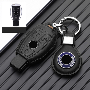 Étui de protection pour clé de voiture en cuir véritable pour Mercedes pour Benz C260L C200L A180L GLC260 GLA E300l CLASS Porte-clés Porte-clés Sac - Product Image 1