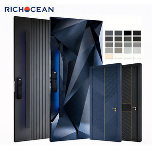 Porte d'entrée pivotante blindée gravée en 3D RICHOCEAN, style américain, anti-effraction, avec serrure intelligente - Product Image 2