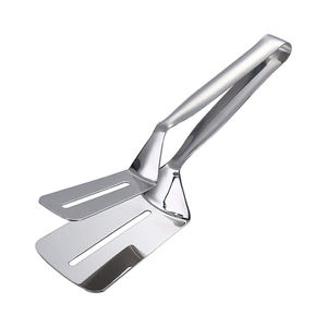 Pince à aliments multifonctionnelle anti-brûlure 2 en 1 Spatule à steak pour barbecue et poisson frit Tourneur d'oeufs Pelle à barbecue Pince à retourner - Product Image 1