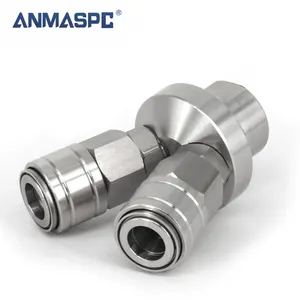 SS304 C Type SMV/SMY Many Way Straight Stainless Steel Coupling Pneumatic Quick Coupler Push In Air Hose Quick Release Connector
