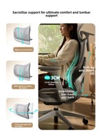 Kursi Ergonomis Generasi Kedua Smart Home dengan Sandaran Kepala 3D dan Pedal Kaki - Kursi Kantor Komputer Berbahan Kain untuk Penggunaan Bengkel dan Asrama