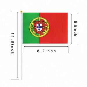 14x21cm 100% Polyester Hand Held Small Mini <b>Flag</b> Portugal Portuguese Stick National Country <b>Flags</b> Party Decorations - Product Image 3