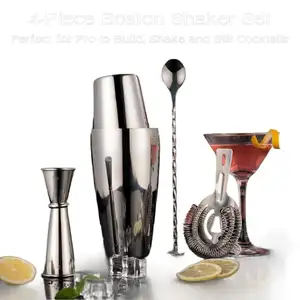 Kokteyl Shaker Set üst satış toplu çevre dostu Boston shaker promosyon aracı çalkalayıcılar standı ile Bar Shaker 550Ml