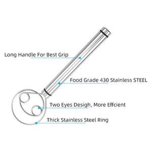 Baja tahan karat profesional roti Belanda 2 Mata lingkaran mencampur adonan Denmark kocokan adonan untuk alat kue - Product Image 6